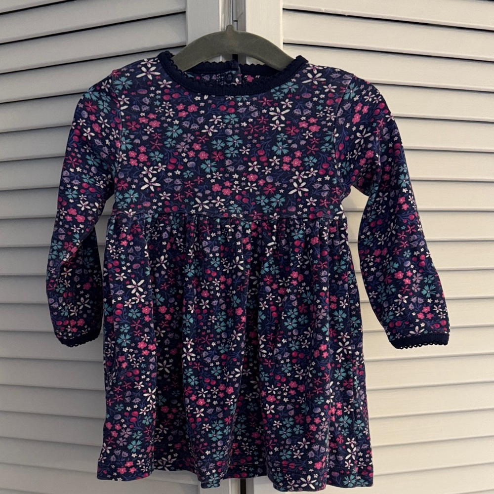 JoJo Maman Bébé Winter Floral Printed Cotton Dress 6-12 Months